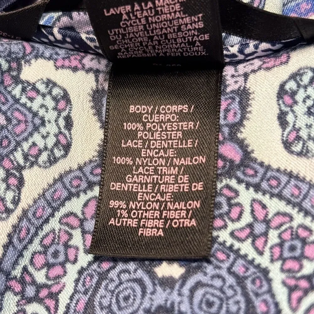 Victoria’s Secret Satin Purple Paisley Lace Trim Small Camisole